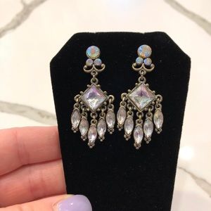 Iridescent Rhinestone Chandelier Earrings